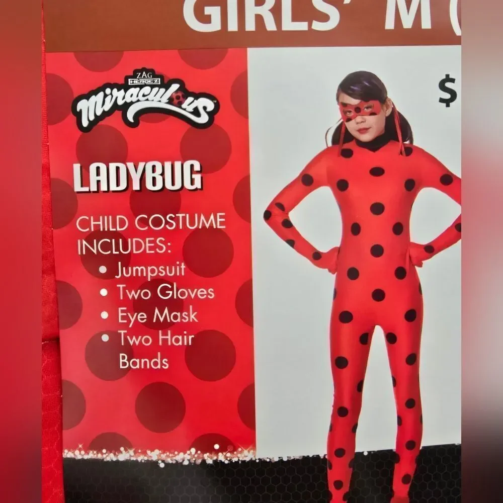 Red and Black Superhero Costume with Polka Dots and Full Body Design